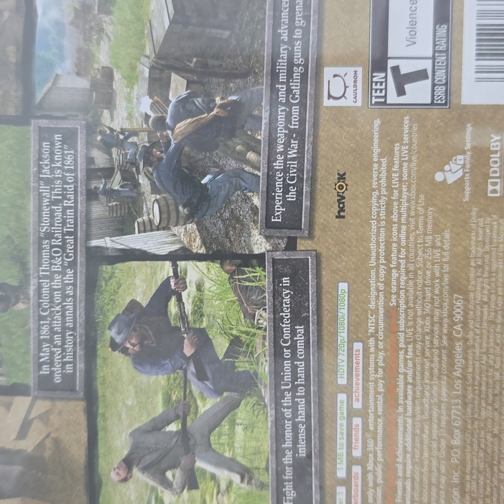 XBOX 360 History Channel Civil War Secret Missions Game - Picture 6 of 6